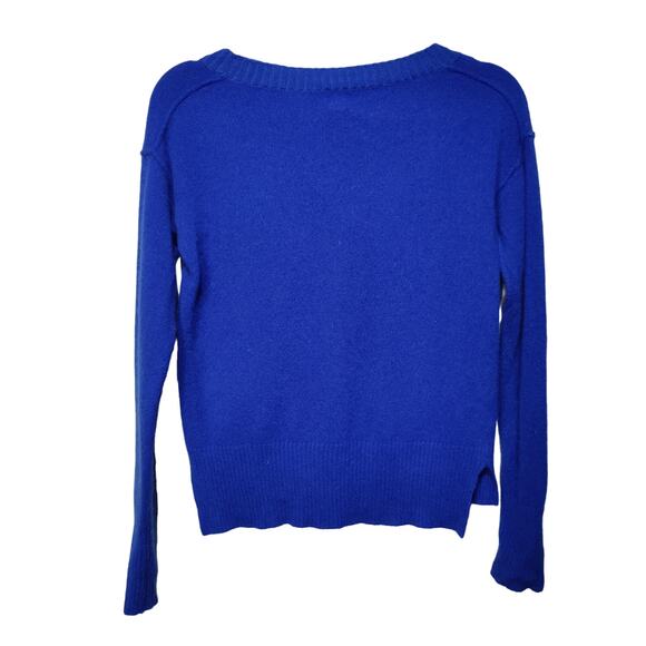 Maison Jules Women's Sz XS Royal Blue 100% Cashmere Sweater Soft Cozy Round Neck - Picture 5 of 5
